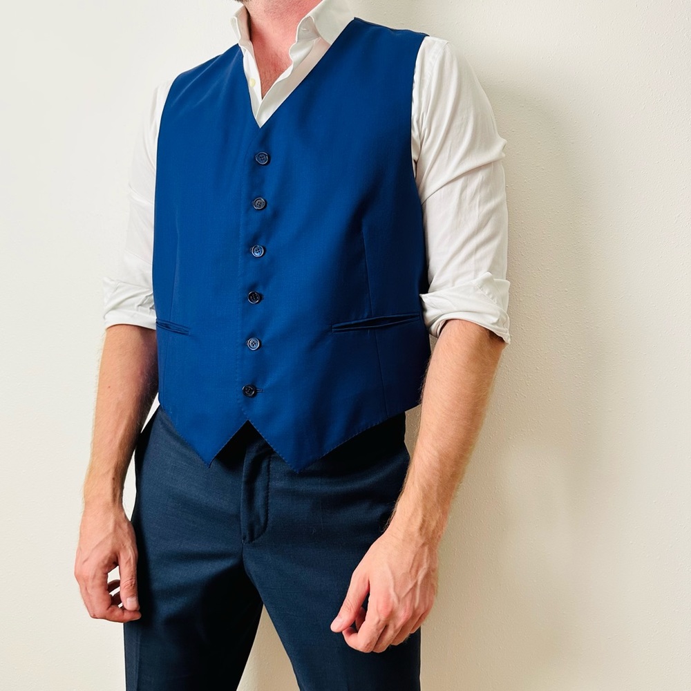 Icon Satin royal blue formal vest
